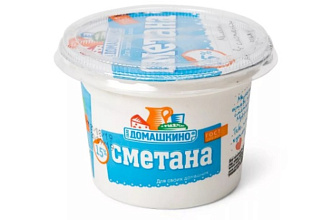 Сметана Село Домашкино 15% 170гр стакан.
