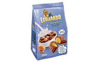 Завтрак готовый Leonardo 250гр. Вкус карамели подушечки