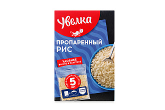 Рис длиннозерный пропаренный 5/80гр. Увелка 