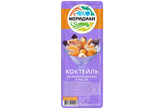 Коктейль из морепродуктов в масле 200 гр Меридиан 