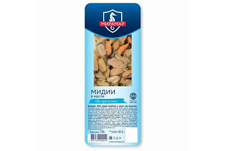 Мидии в масле по-гречески 150 гр Маримар