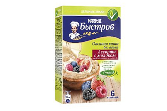 Хлопья Ассорти с молоком 175г БЫСТРОВ