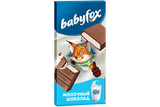 Шоколад молочный Babyfox плитка тонкая 90г