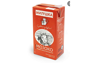 Молоко ультрапаст. Милушка 3,2% 1л. ТБА ГОСТ с крышкой 