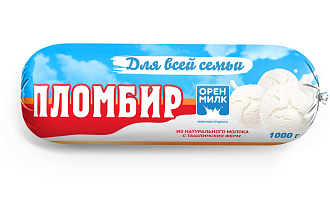 Мороженое Пломбир ванильный Российский 12% 1000гр Оренмилк
